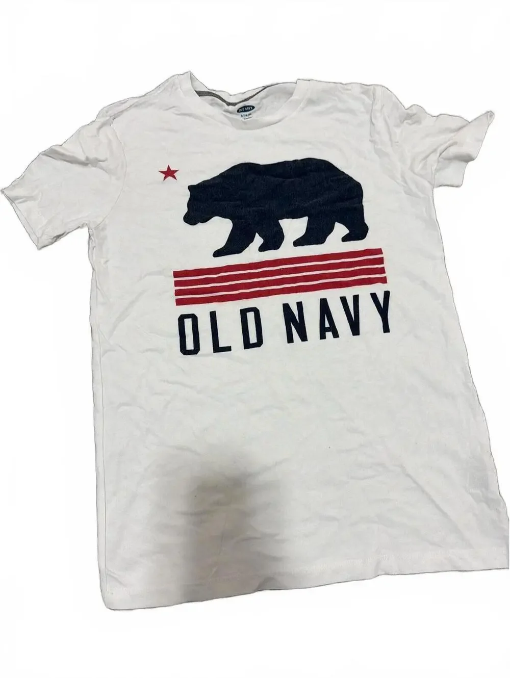 Old Navy Kids Boys Bear White Graphic T-Shirt XL